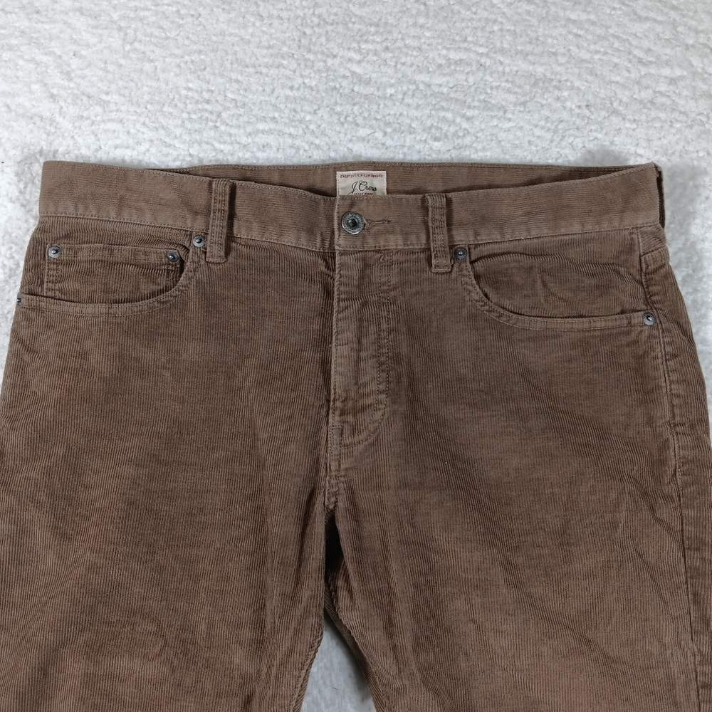 J Crew Pants Mens 34x30 Brown Corduroy 484 Slim Fit 5-Pocket Casual Cords - Picture 4 of 11
